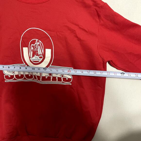Sportswear Men's Oklahoma Sooners Crewneck Sweatshirt Red Fleece - Size XL - Picture 7 of 8